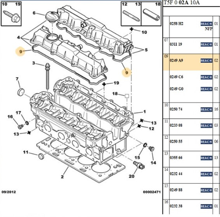 SUPAP KAPAK CONTASI PEUGEOT P206 P307 PARTNER M49-M59 C2 C3 C4 XSARA II TU5JP4 (1.6 16V)
